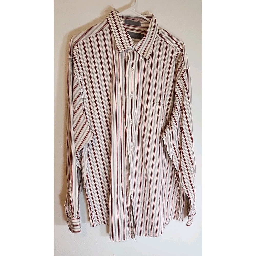 Daniel Cremieux Signature Collection Striped 100% Cotton LS Dress Shirt Men's L